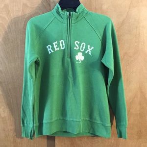 Gear For Sports Red Sox Size S Green Half-Zip Pull Over Sweatshirt